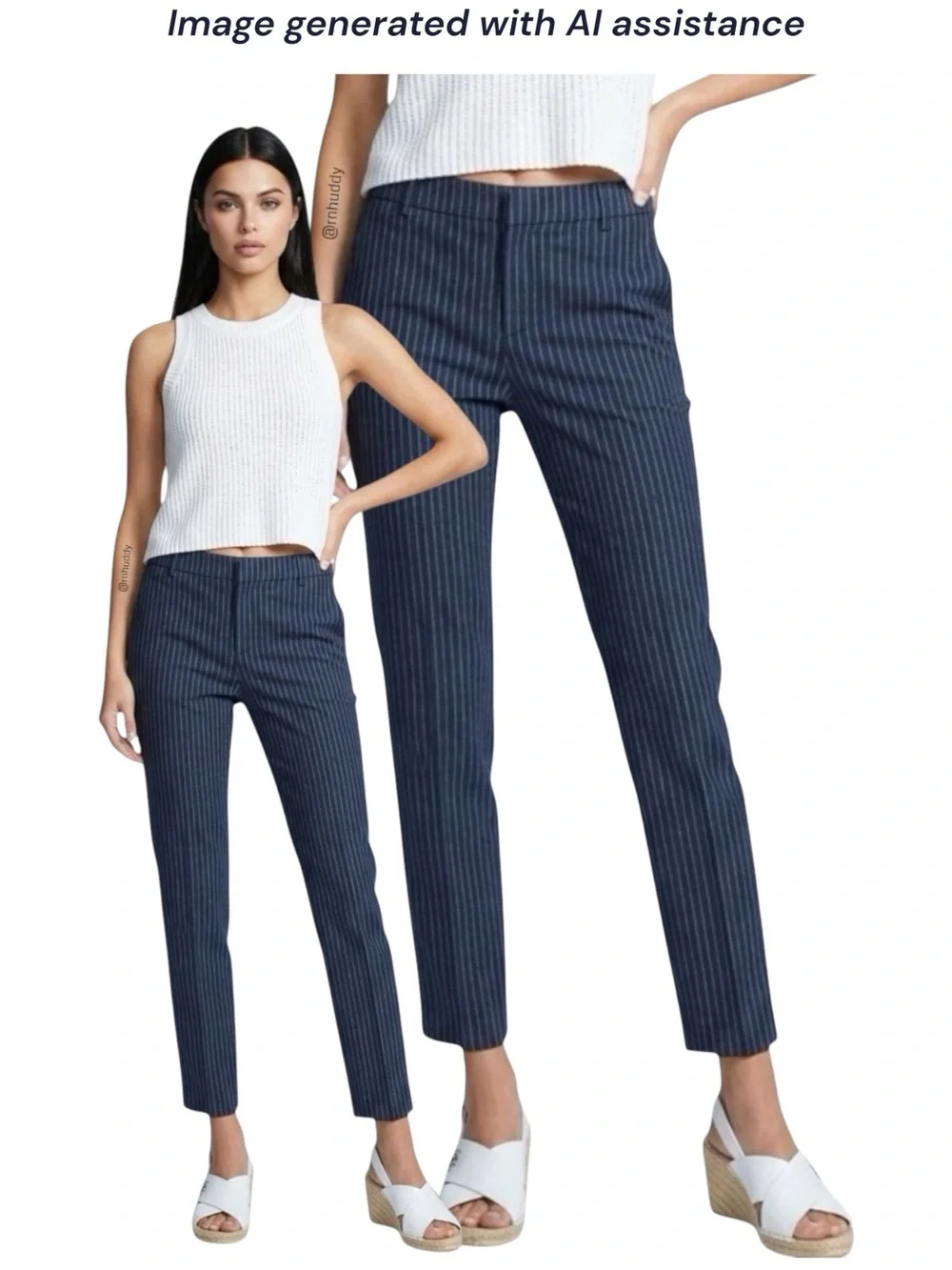 Banana Republic size 4 blue/white striped Avery 55% linen pant